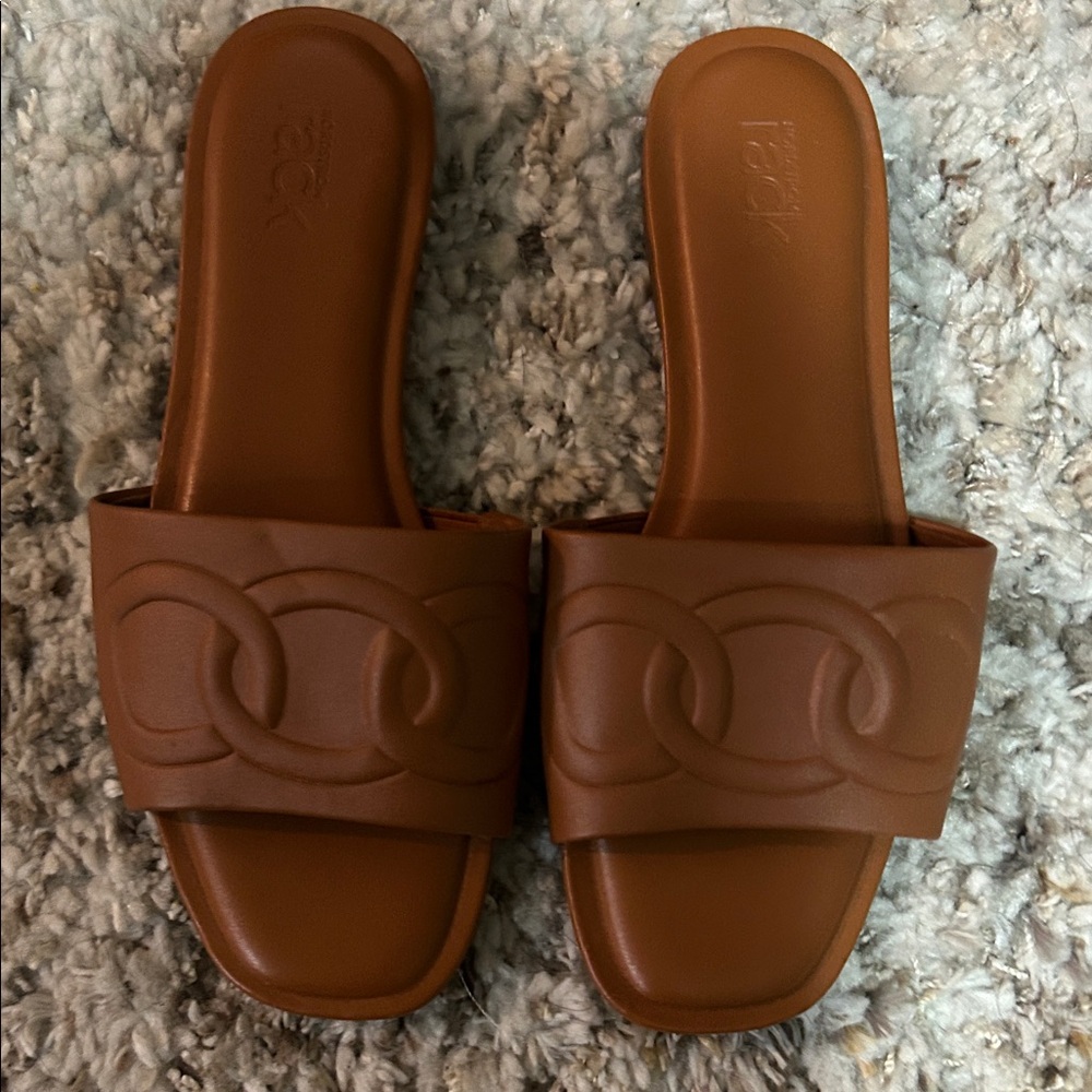 Elegant Brown Slide Sandals